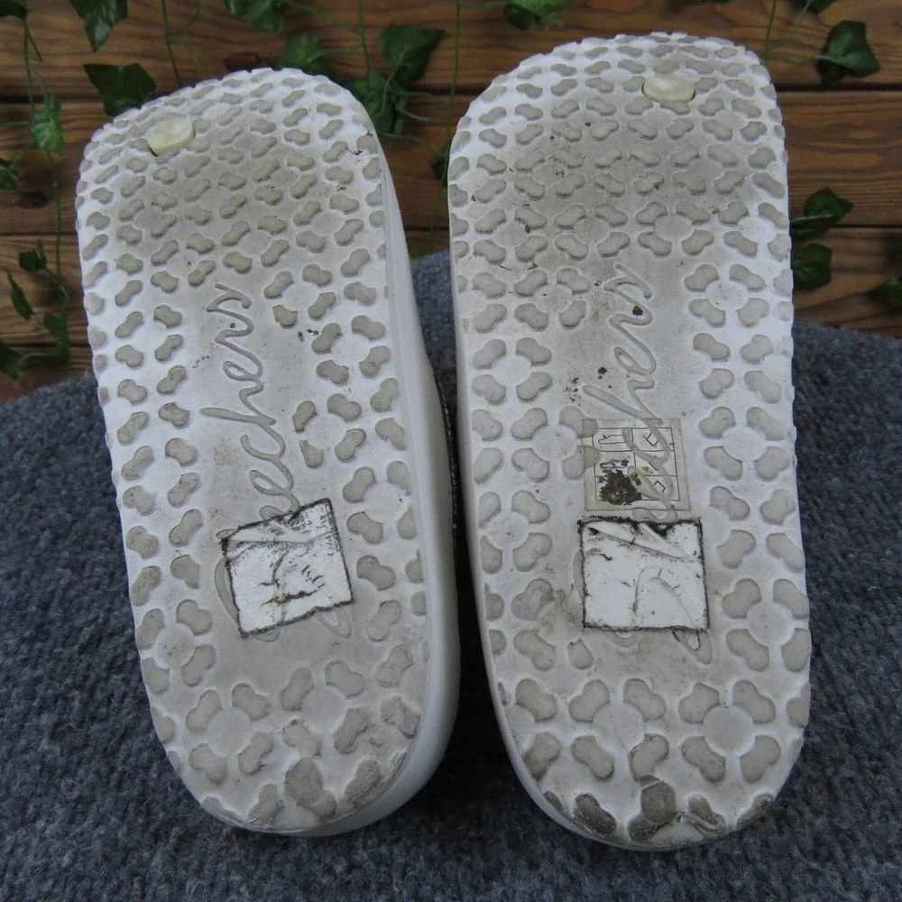 Skechers Foamies Cali Breeze 2.0 Women's 8 White Rhinestone Thong Sandal Comfort